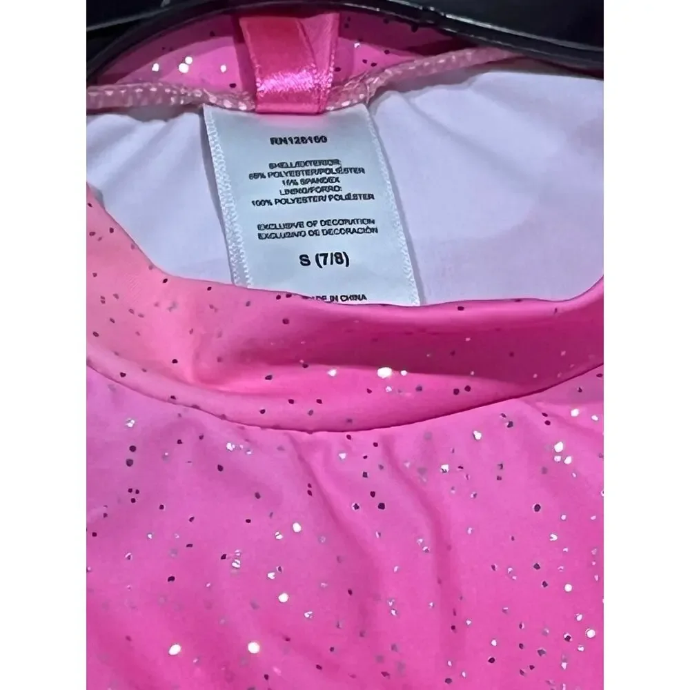 NWT❤️Betsey Johnson Girl's Long Sleeve 2 Pc Rash Guard Tankini Swimsuit sz7/8